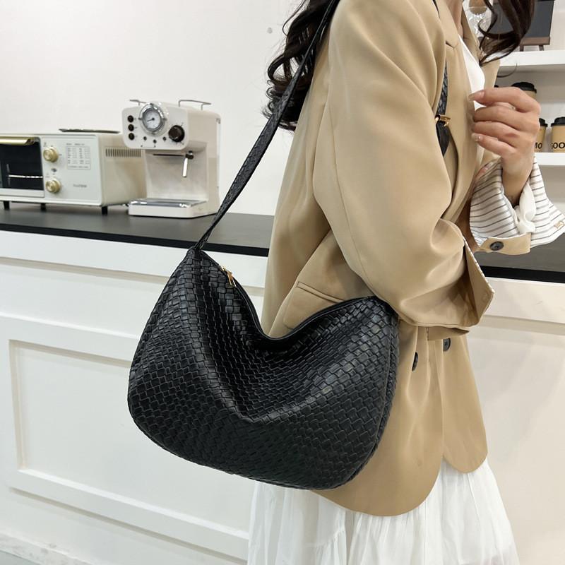 Большая сумка через плечо из ПУ, сумка-тоут, плетеные узоры для работы, прогулок, повседневная