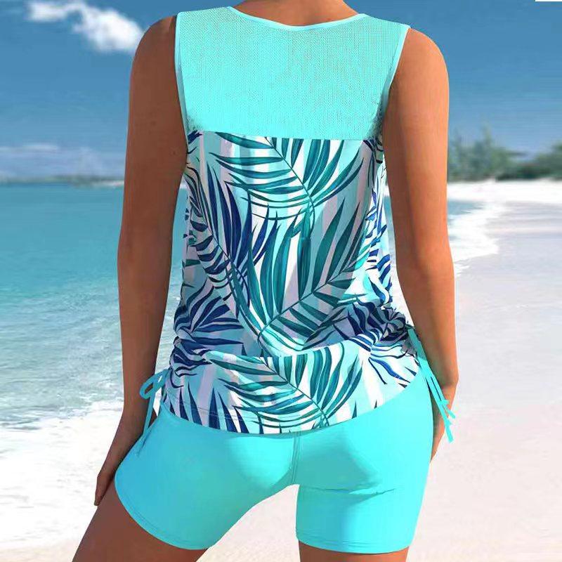 Women Floral Print Two Piece Swimdress Tankini Set 2023 Sexy Swimwear Large Size Bikini Monokini Set Summer Swimsuit Beachwear