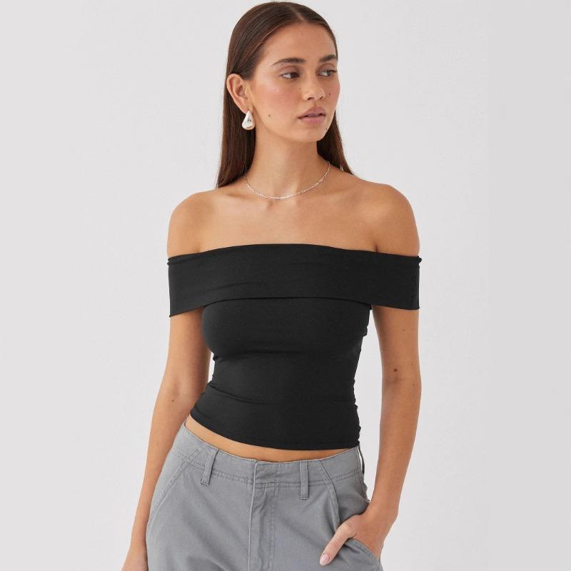 Женская летняя новая сексуальная футболка-бюстье на одно плечо Hot Girl Pure Desire Wind Tops