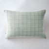 Woven-dyed Pillowcase Large Checks Deco "Gaïa Match" 60 X 60 Cm & 50 X 70 Cm "Cotton Gauze" - Gaïa Match Eucalyptus - 50 X