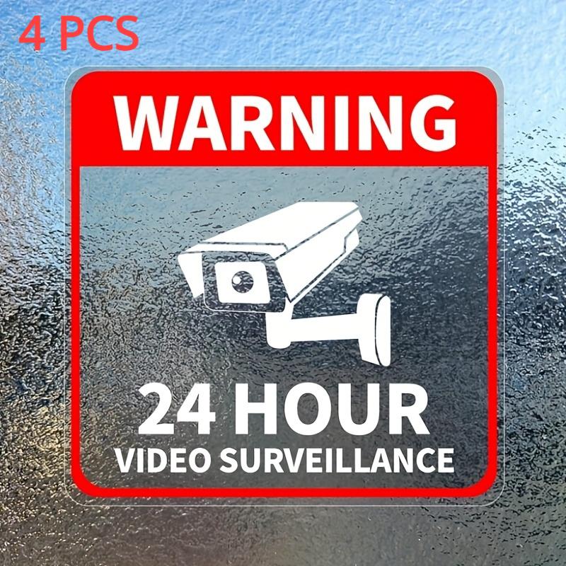 1Pc Video Surveillance Car Decals Sunscreen Vinyl Decals 24-Hour Camera Warning Auto Window Decor Water-Repellent Accessories