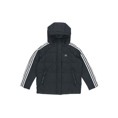 Куртка-пуховик с тремя полосками, карманами на двойной молнии и капюшоном. Женская верхняя одежда, черный H23063