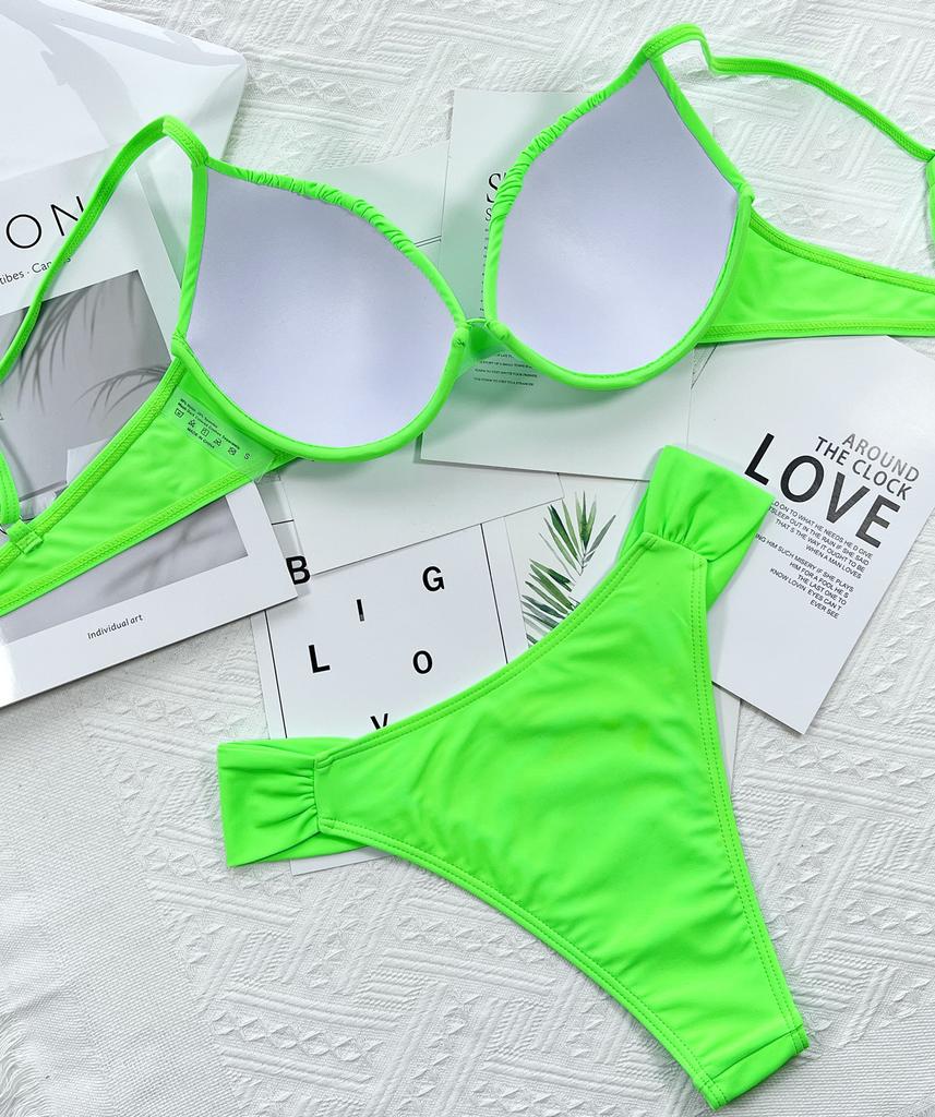 Бикини, сексуальные женские купальники, женские однотонные бандажные стринги, бразильский купальник, комплект бикини, пляжная одежда