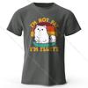 Мужская футболка с принтом «I Am Not Fat I Am Fluffy» из 100% хлопка, свободные футболки с юмористическим принтом для женщин, летние топы, уличная одежда Kawaii