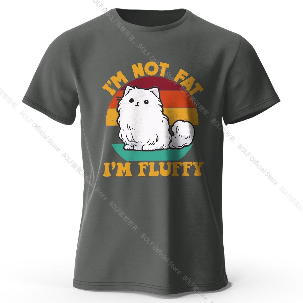 Мужская футболка с принтом «I Am Not Fat I Am Fluffy» из 100% хлопка, свободные футболки с юмористическим принтом для женщин, летние топы, уличная одежда Kawaii