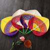 Chinese Style Hand-woven Fan Bamboo Heart Shaped Fan Weave Crafts Colorful Bamboo Fan  Cooling