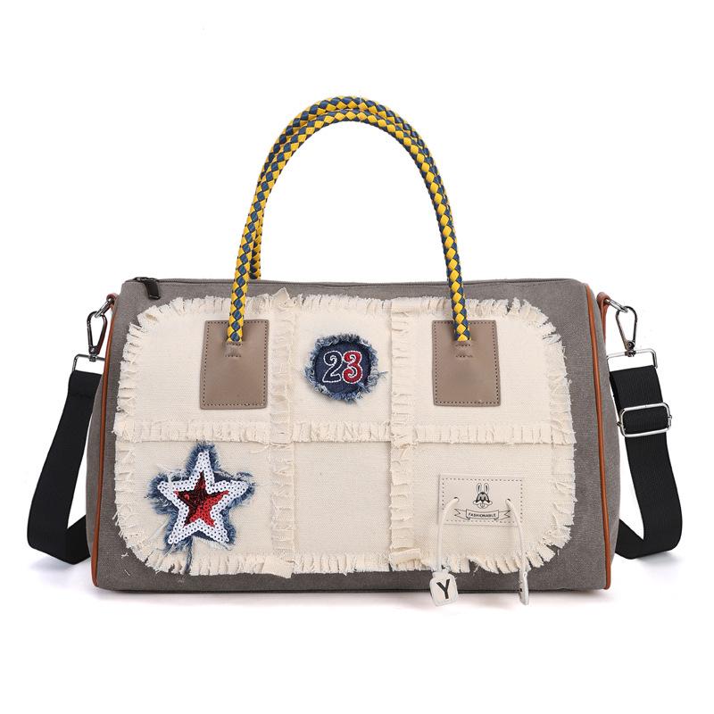 Персонализированный нишевый дизайн, контрастный цвет, ручная дорожная сумка, модная повседневная, большой вместимости, бытовая сумка для хранения багажа