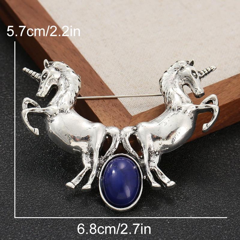 1Pc Zinc Alloy Fresh Metal Brooch Gift Cloth Decoration Exquisite Horse Brooch