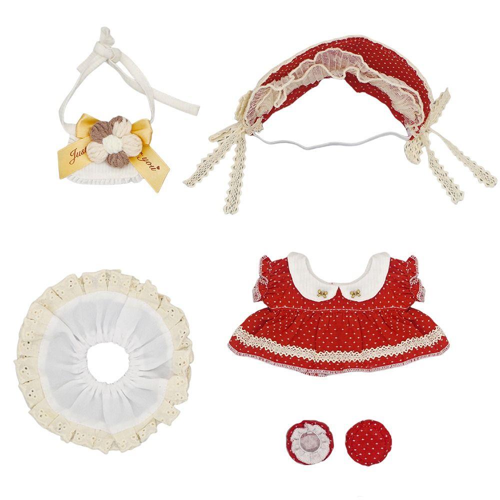 Аксессуары для кукол Кукольная одежда Разноцветная миниатюрная шапочка Платье Костюм Хлопковая мягкая кукла