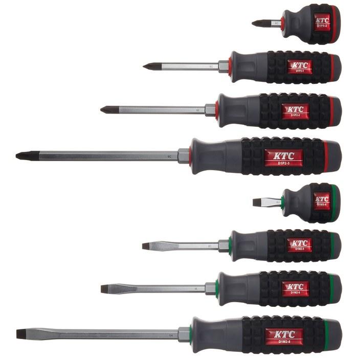 Kyoto Machine Tools Driver Set, Through Type, 8-Piece, Black/Gray