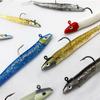 Durable 10g 19g 34g Luminous Worm Barbed Hook Fish Eel Lure Lead Jig Head Artificial Soft Bait