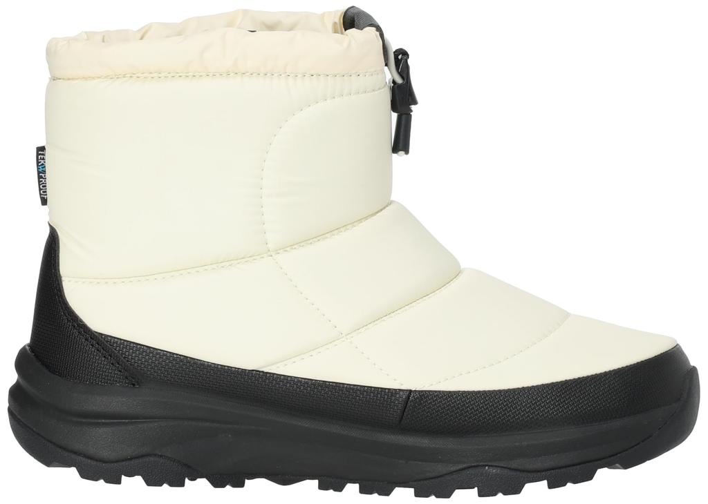 The North Face Nuptse Bootie WP Logo Gardenia Size 8 Short, White/TNF Black,