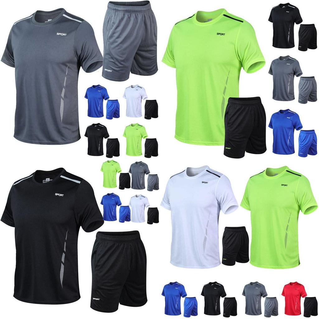 Comfortable Mens Sport Wear Tracksuit With A Fashionable Short Sleeve T-shirt And Shorts