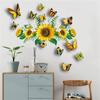 13 Sunflower Wall Stickers, Butterfly Wall Stickers, Sunflower Stickers, Sunflower Wall Decorations, Bathroom Flower Mural Stickers