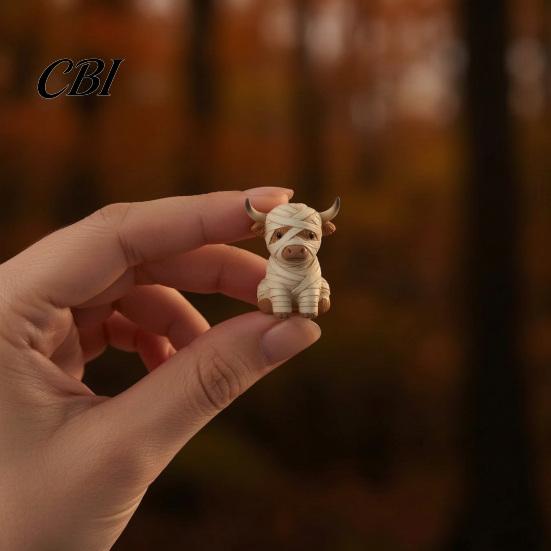 Stocking Stuffers for Kids Halloween Highland Cow Advent Calendar, 24 Days Surprise Countdown Calendar with Souvenirs Mini Acrylic Ornaments,