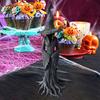 Halloween Tree Root Witch Statue Spooky Black Witch Figurine Resin Sculpture Home Office Holiday Party Decoration Ornament