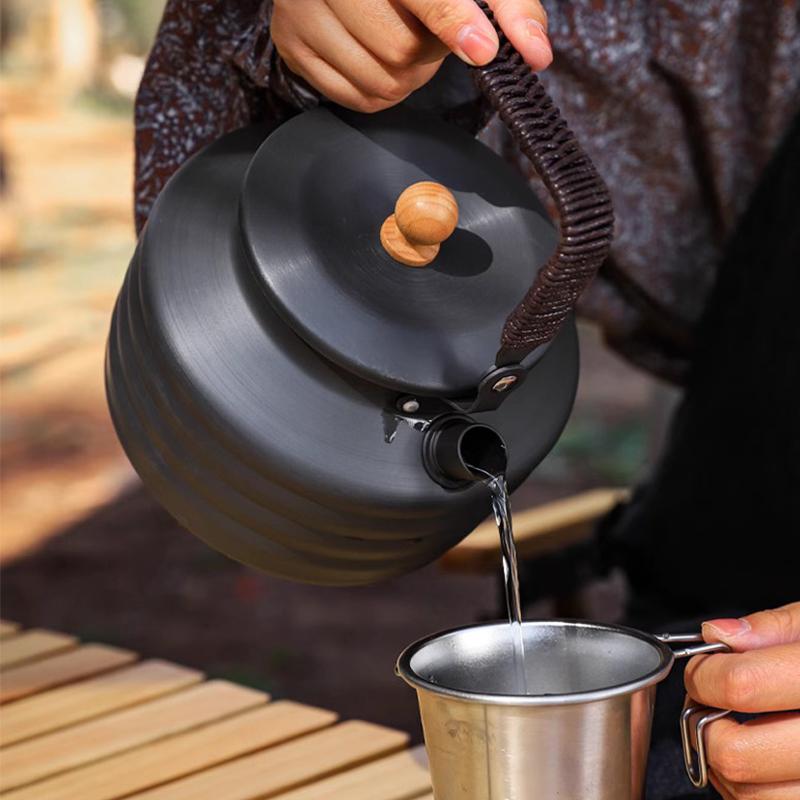 Портативный уличный чайник большой емкости для кемпинга из алюминиевого сплава, кофейник, дорожный чайник