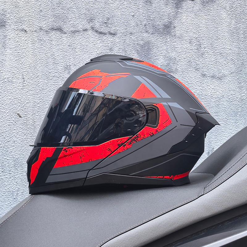 Motorcycle Helmet Men's and Women's Face-off Helmet Summer Locomotive Full Helmet Universal Safety In All Seasons