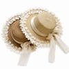 Flower Straw Hat Large Brim Wide Brim Hat Lolita Sun Hat  Outdoor Activity