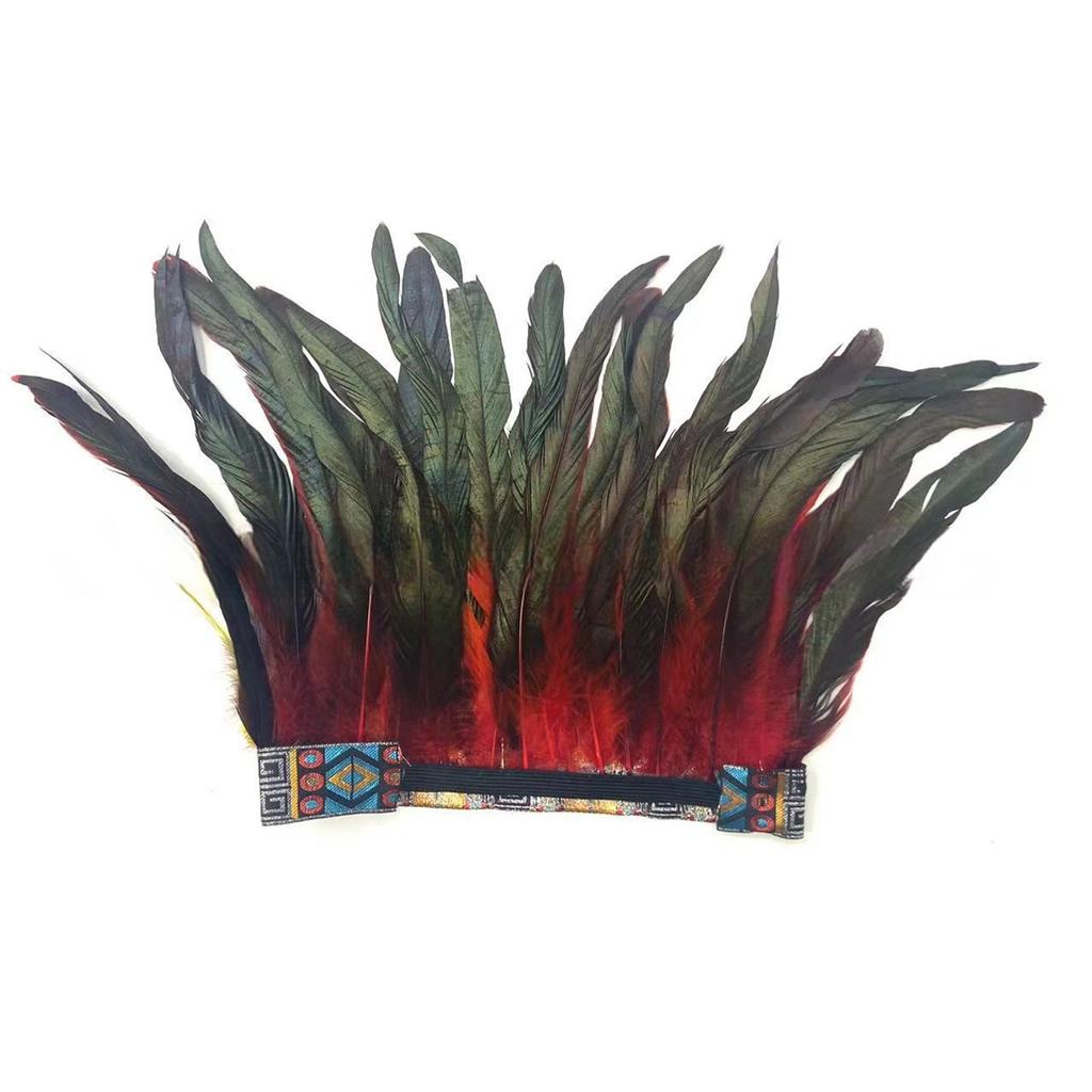 Native American Hairband Carnival Celebration Feathered Headband Adult Cosplay Hairhoop Ethnic Hairband for Theme Party