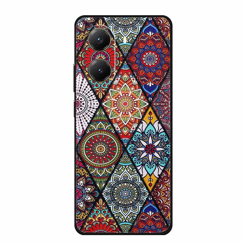Чехол для Xiaomi POCO X7 Pro X7Pro 3D Рельефный Цветочный Черный Силиконовый Мягкий Задний Чехол-Крышка Для Redmi Turbo 4 Чехол Turbo4 Сумка