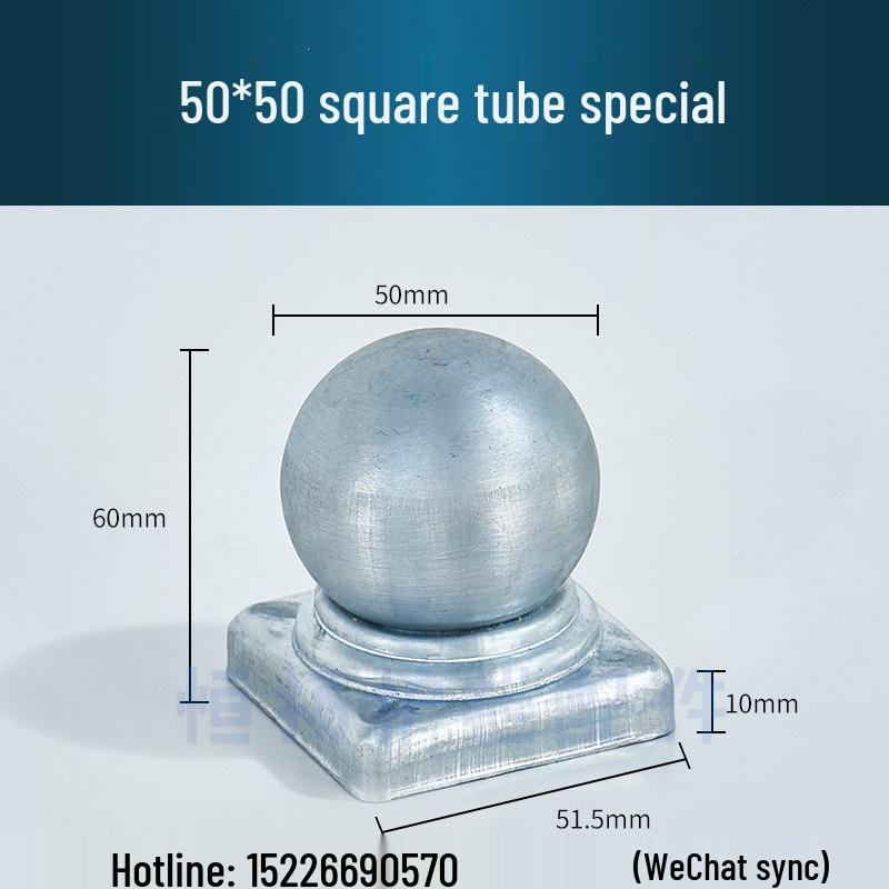 Wrought Iron Galvanized Ball Fence Post Cap for Square & Round Tubes