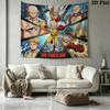 Onepunch Man Wall Tapestry Aesthetic Wall Hanging Printed Fabric Blanket Decorative Tapestries For Bedroom Living Room Home Decor