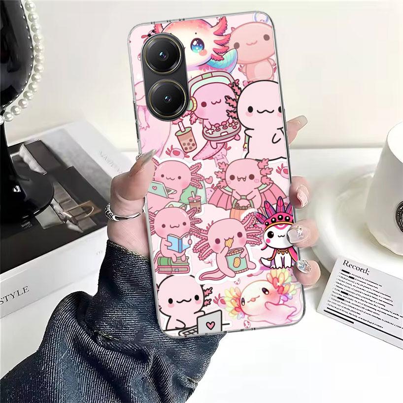 Cute Axolotl Kawaii Soft Phone Case For Xiaomi Redmi 15C 15 13C 13 Poco X5 X6 X7 F7 Ultra M7 12C 12 10 10C 9C 9A 9T 9 Fundas Poc