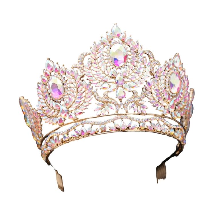 Elegant Crystal Crowns Comb for Women Princess Stylish Crystal Crowns Efficient Tiaras with Colorful Stone and Comb