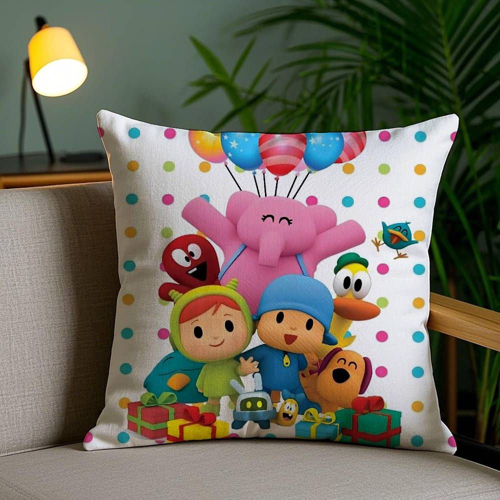 Мультяшная Милая Наволочка P-Pocoyo Диван Короткий Плюш Двусторонняя HD Печать Комната Домашний Офис Подарок Чехол для Подушки