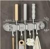 Punch-Free Wall-Mounted Mop and Broom Holder - Bathroom Storage Hook