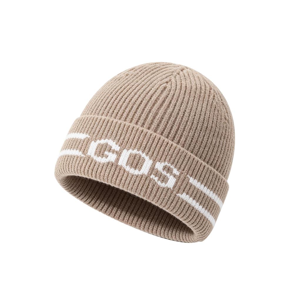 Autumn and winter warm hat American letter embroidery knitted hat wool hat simple windproof versatile ear protection headgear