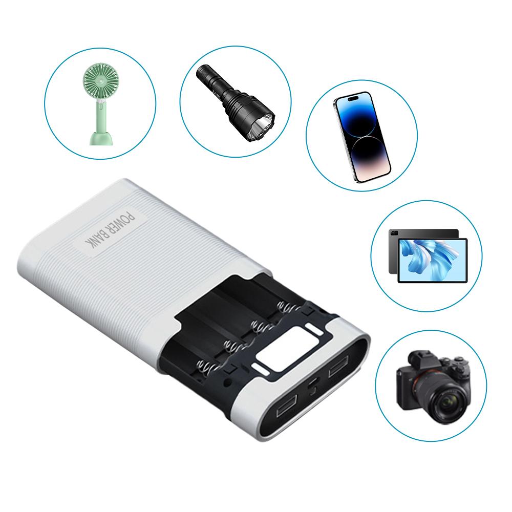 1 Slots 18611 Battery Power Bank Case Solder Free DIY Charger Shell Dual USB Type C1V 1.1A Battery Case Storage Box Holder