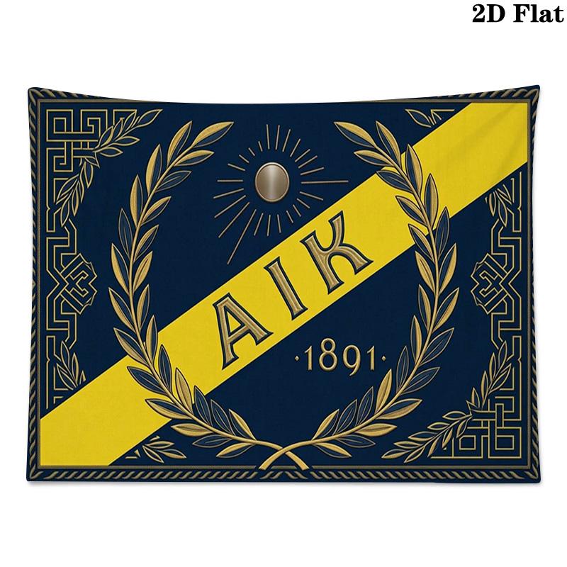 AIK Football Wall Tapestry Aesthetic Wall Hanging Printed Fabric Blanket Decorative Tapestries for Bedroom Living Room Home Decor