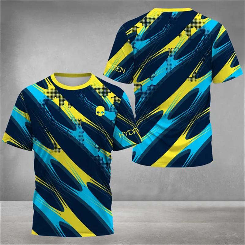 Модная мужская рубашка с принтом 3D Tie-Dye, забавный рисунок черепа, свободная футболка, летние спортивные топы с коротким рукавом и круглым вырезом