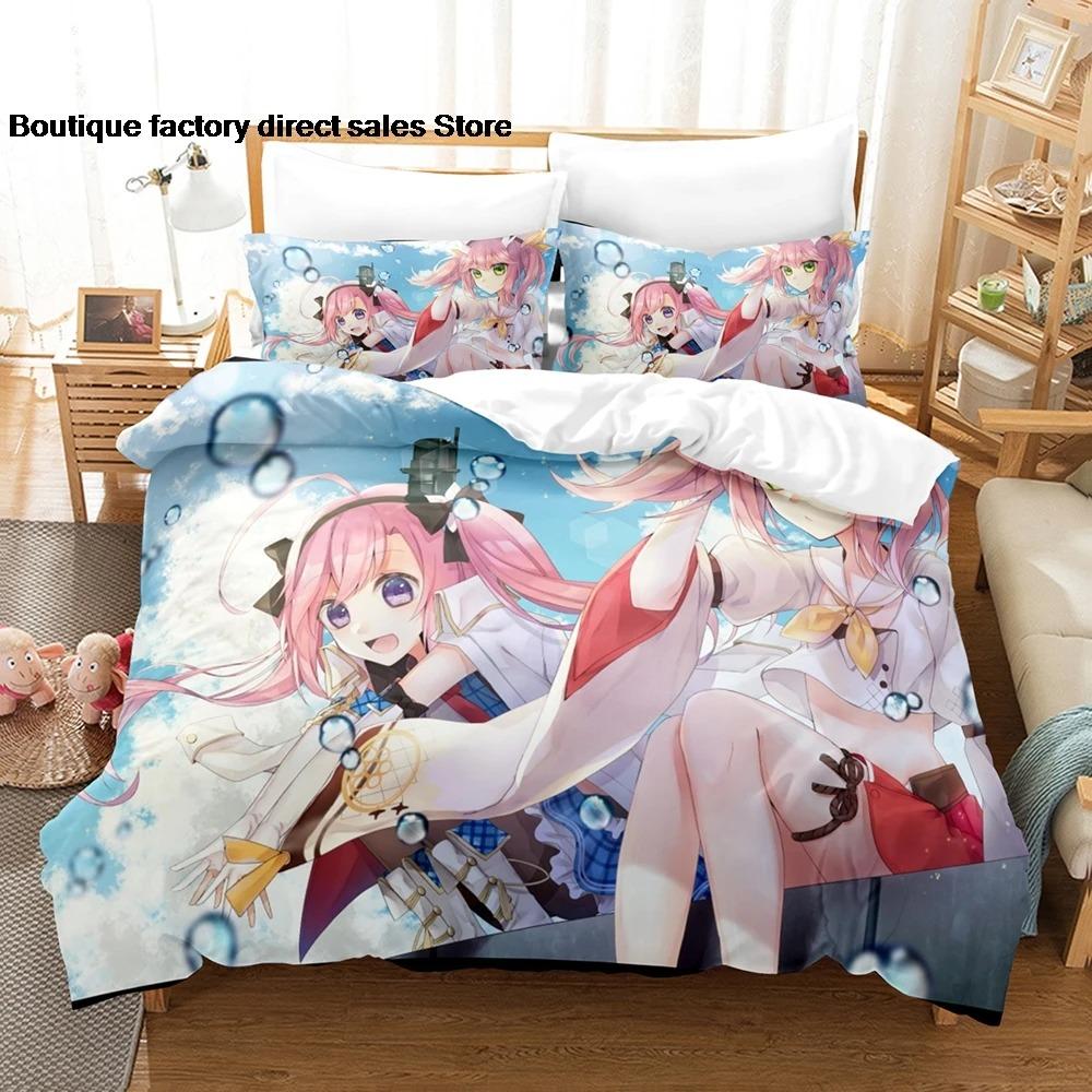 Azur Lane Anime Bedding Set Single Twin Full Queen King Size Duvet Cover Bed Sheet Set 2-3PCS