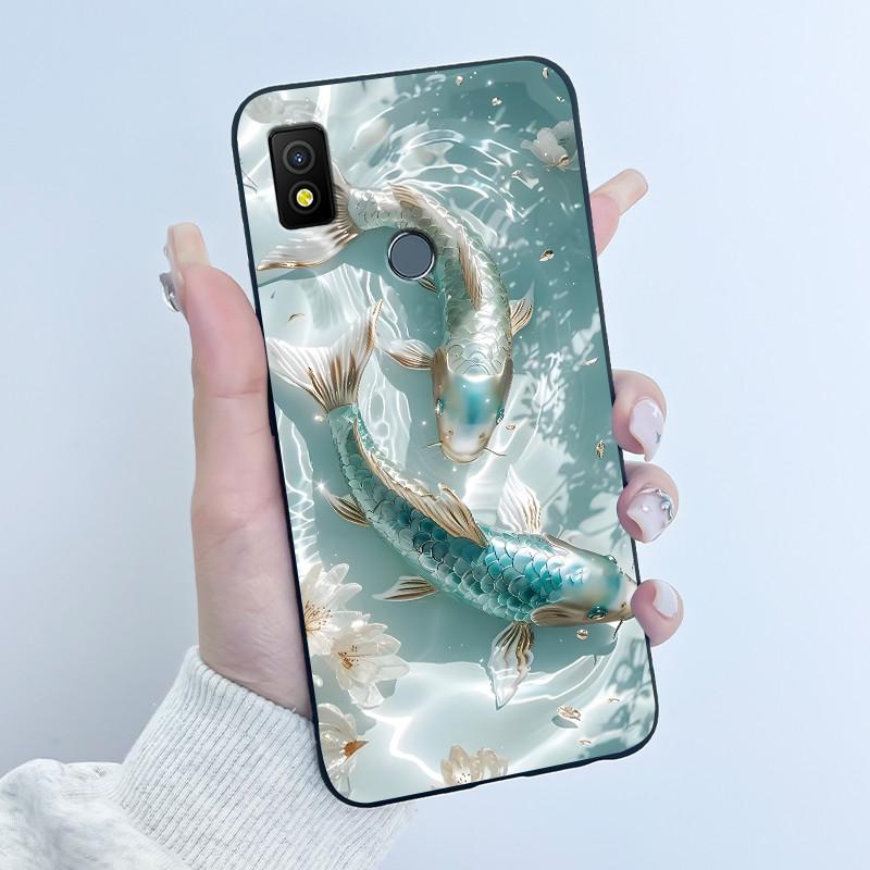 For Cricket Icon 4 Case Luxury Cute Love Rabbit Funny Black TPU Soft Silicone Protective Phone Case for Cricket Icon4 Back Cover