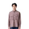 Uniqlo SS24 Серия U Однотонная Рабочая одежда Остроконечный воротник Рубашка с длинным рукавом Мужские рубашки Коричневый 467841-36