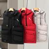Мужская хлопковая жилетка парный дизайн осень и зима рабочая многокарманная свободная куртка съемный капюшон теплая жилетка