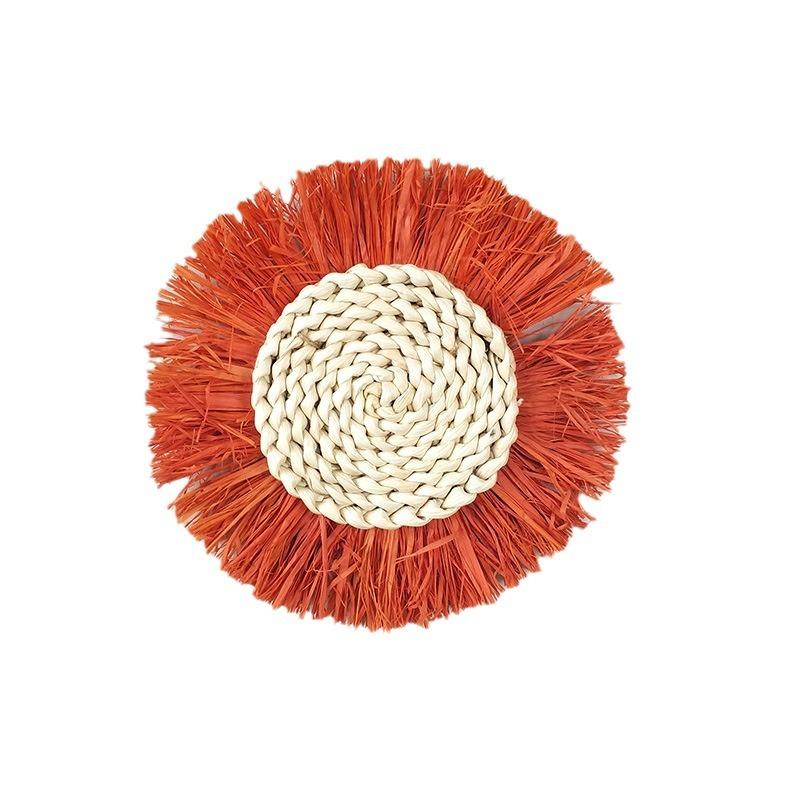 Ручная настенная декорация в стиле бохо, марокканский стиль, плетеное ротанговое подвесное искусство для гостиной, спальни, домашний декор из плетеной натуральной травы