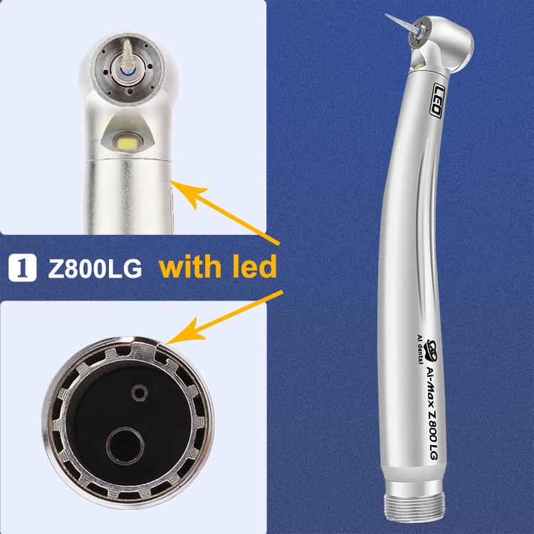 Стоматологический высокоскоростной наконечник Z800LG с автогенератором, светодиодный наконечник с миниатюрной головкой, 2/4 отверстия