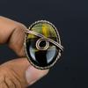 Шмель яшма драгоценный камень медная проволока обернутая ювелирное кольцо ручной работы подарок для нее все размеры