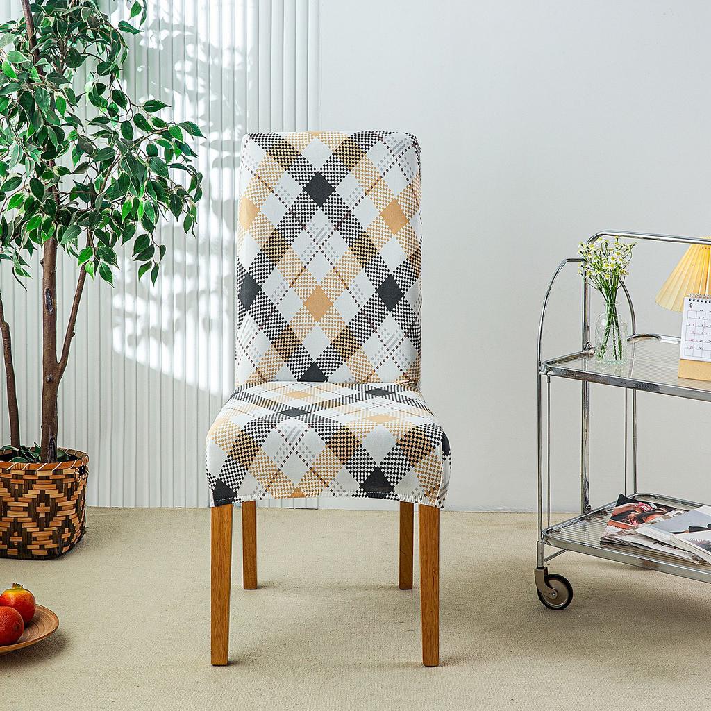 Принтованный эластичный чехол на стул на Рождество, бытовой цельный чехол-полупакет на табурет, чехол на стул для обеденного стола в отеле