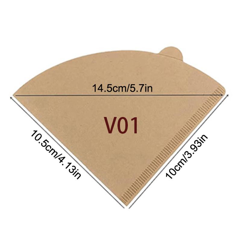 50/100 шт. Бумага для кофейных фильтров V-образной формы Сектор Древесная целлюлоза Капельная бумага Различные размеры Аксессуары для чайного инфузора Инструмент