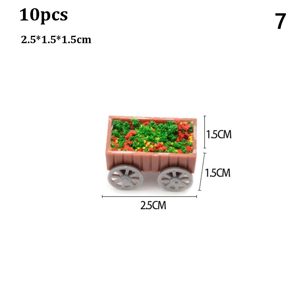 10pcs Plastic Simulation Flower Bed Multistyles Rectangle Flowerbed Park Minihouse Accessories