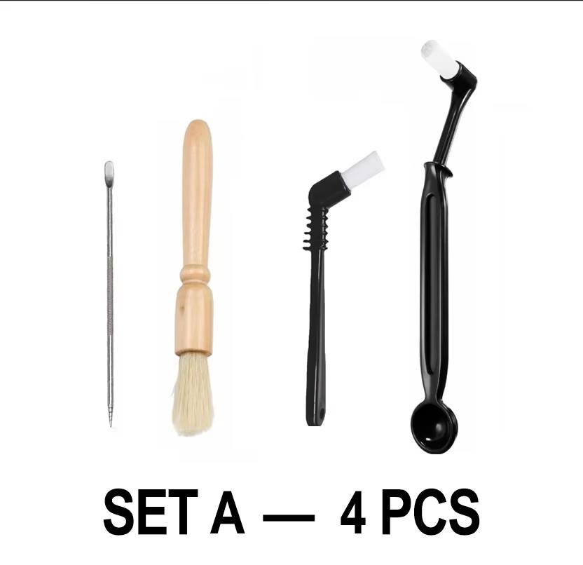 Набор кофейных щеток 4/14 шт. Набор щеток для эспрессо включает деревянную щетку для чистки кофемолки и нейлоновую щетку для эспрессо