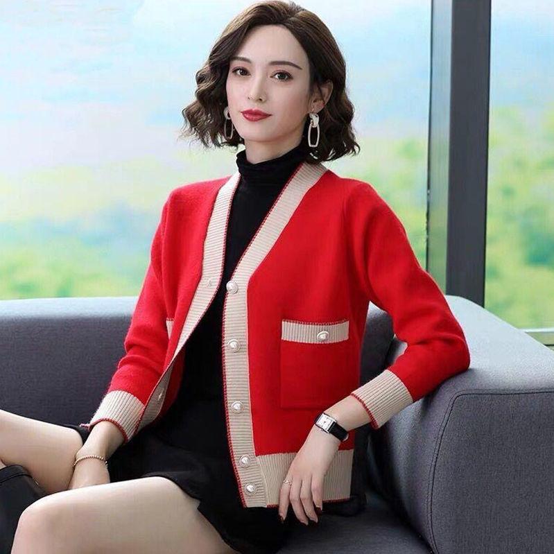 Вязаные кардиганы женские осенне-зимние свободные кардиганы на пуговицах свитера женские корейский стиль трикотаж с длинными рукавами
