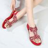 Fashion 2025 New Summer Women's Rhinestone Design Flat Sandals Bohemian Style Comfortable Lightweight hollow Breathable Elegant Shoes
