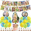 Cartoon Tinker Bell Balloons Birthday Party Decoration Tableware Elf Little Fairy Paper Plate Cup Tablecloth Supplies Background