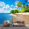 Seascape Mural Beach Coconut Tree 3d Wallpaper Living Room Bedroom Beach Wall Mural Decoration